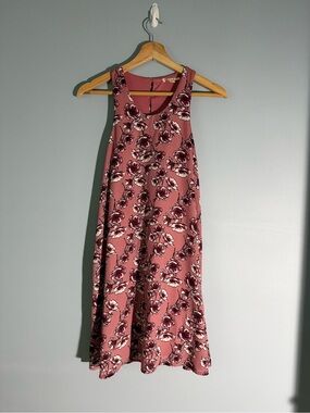 Miami Floral Sleeveless Midi Dress - Mauve Pink
